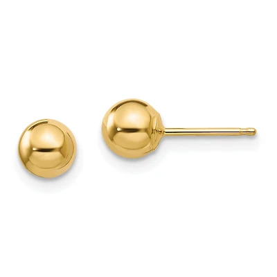 14KT Yellow Gold 5MM Ball Stud Earrings