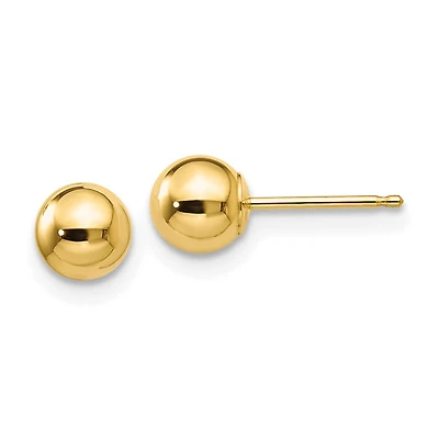 14KT Yellow Gold 5MM Ball Stud Earrings