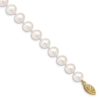 14KT Yellow Gold 7X8MM Near Round Pearl 7.5-inch Bracelet