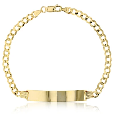 14KT Yellow Gold 7-inch 4.5MM Cuban Link ID Bracelet
