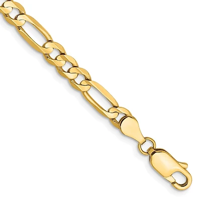 14KT Yellow Gold 7-inch 4.5MM Lobster Clasp Figaro Bracelet