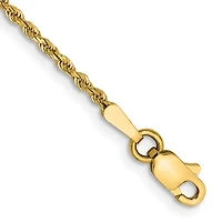 14KT Yellow Gold 8-inch 1.5MM Diamond-cut Lobster Clasp Rope Bracelet