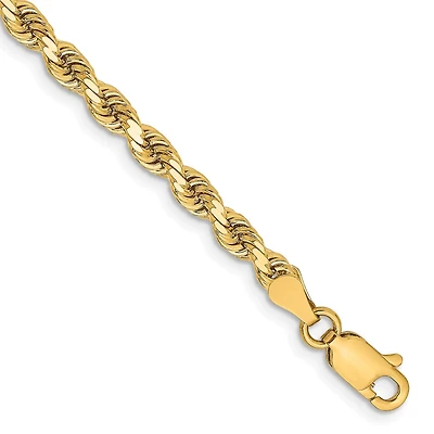 14KT Yellow Gold 8-inch 3.25MM Rope Bracelet