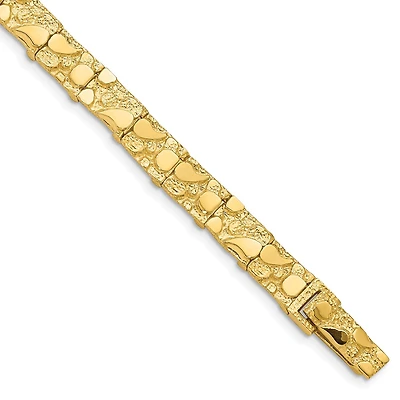 14KT Yellow Gold 8-inch 7MM Nugget Bracelet