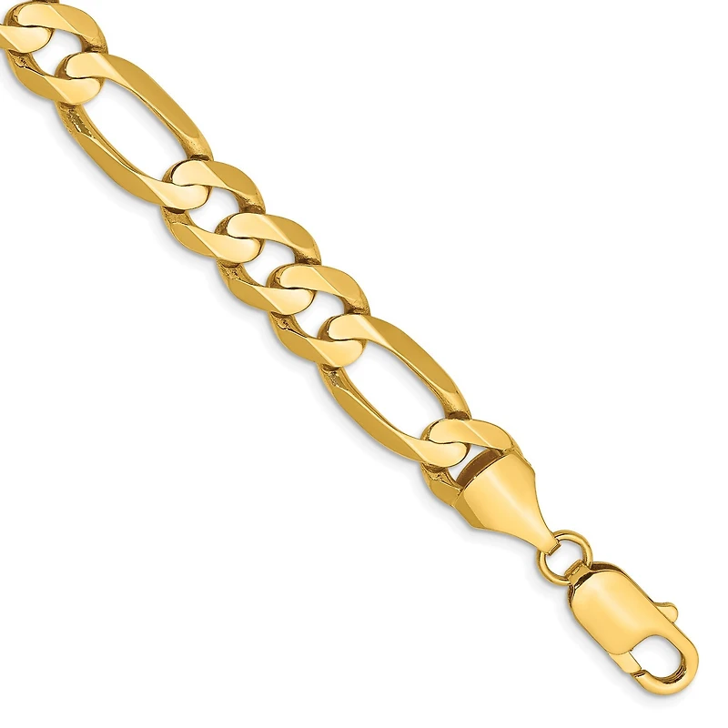 14KT Yellow Gold 8-inch 8.75MM Lobster Clasp Figaro Bracelet