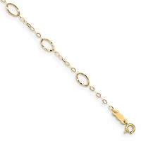14KT Yellow Gold 9+1-inch Adjustable Extender Anklet