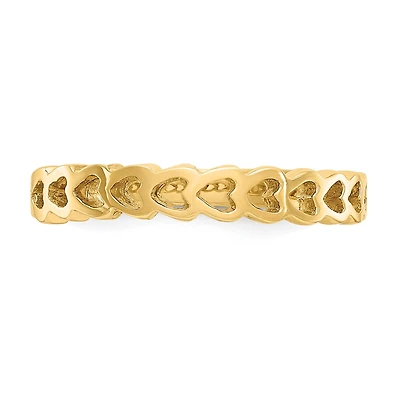 14KT Yellow Gold Heart Ring; Size 6