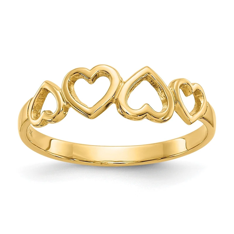 14KT Yellow Gold Heart Ring; Size 6