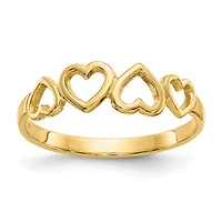 14KT Yellow Gold Heart Ring; Size 6