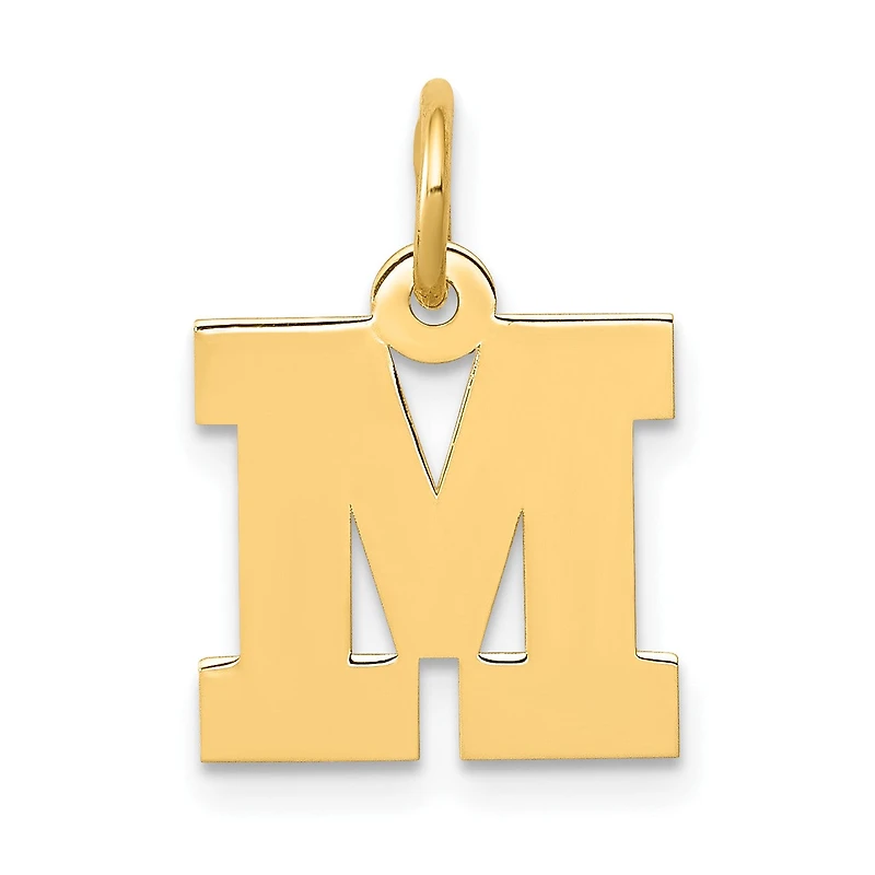 14KT Yellow Gold Initial Pendant; Initial M. Chain not Included