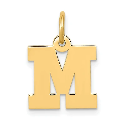 14KT Yellow Gold Initial Pendant; Initial M. Chain not Included