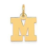 14KT Yellow Gold Initial Pendant; Initial M. Chain not Included