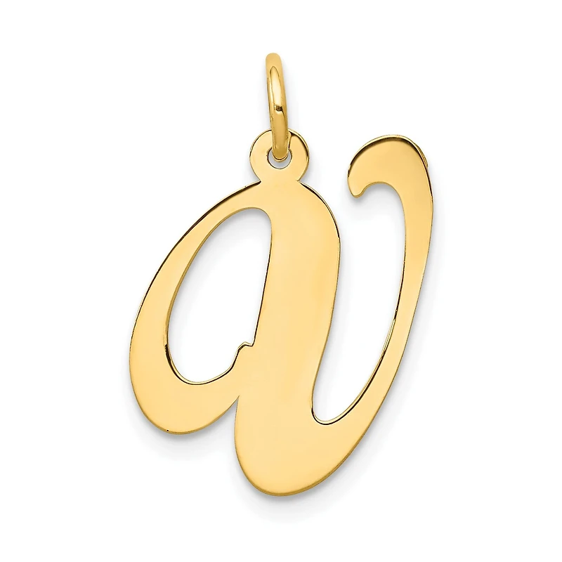 14KT Yellow Gold Initial Pendant; Initial V. Chain not Included