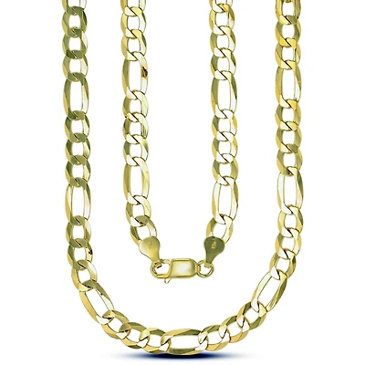 Luxe Layers 14KT Yellow Gold Plated Sterling Silver 24-inch 6.6MM Figaro Chain