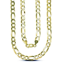Luxe Layers 14KT Yellow Gold Plated Sterling Silver 24-inch 6.6MM Figaro Chain