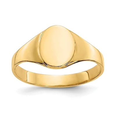 14KT Yellow Gold Signet Baby Ring; Size 1