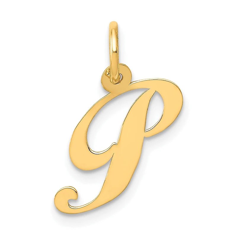 14K Small Fancy Script Initial P Charm