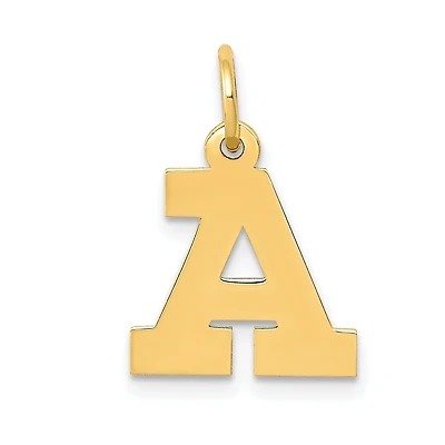 14k Small Block Initial A Charm