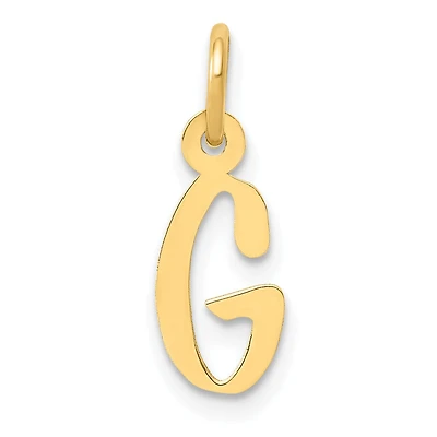 14k Small Slanted Block Initial G Charm