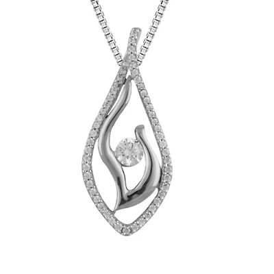 Signature 3/8 CTW Natural Diamond Passion 18-inch Pendant in 14KT White Gold