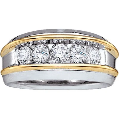 Signature 1 CTW Natural Diamond Wedding Ring in 14KT White and Rose Gold