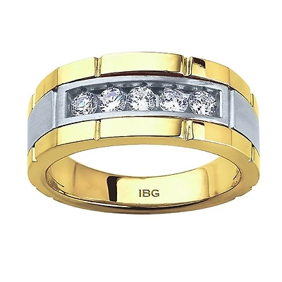 Signature 1/2 CTW Natural Diamond Wedding Ring in 14KT White and Yellow Gold