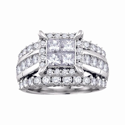 Signature 3 CTW Natural Diamond Engagement Ring in 14KT White Gold