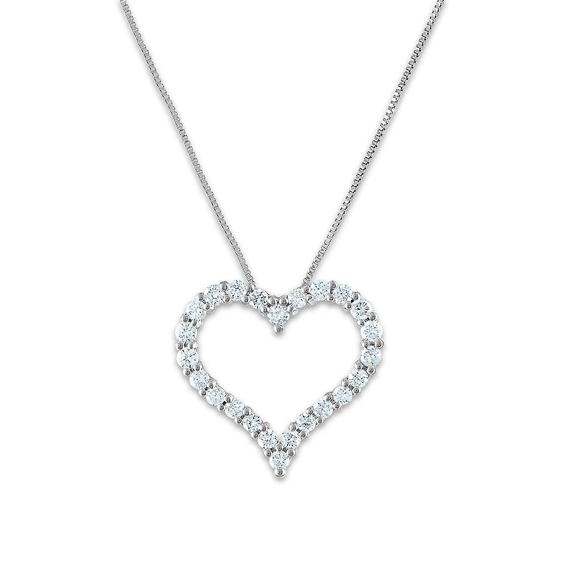 Signature EcoLove 3/4 CTW Lab Grown Diamond Heart 18-inch Pendant in 14KT White Gold