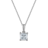 Signature EcoLove 3/4 CTW Lab Grown Diamond Solitaire Princess Cut 18-inch Pendant in 14KT White Gold