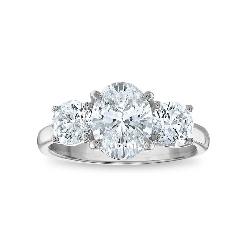 Signature EcoLove Diamond Dreams 3 CTW Lab Grown Diamond Three Stone Ring in 14KT White Gold