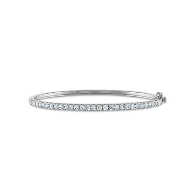 Signature EcoLove 2 CTW Lab Grown Diamond 7.25-inch Bangle Bracelet in 14KT White Gold