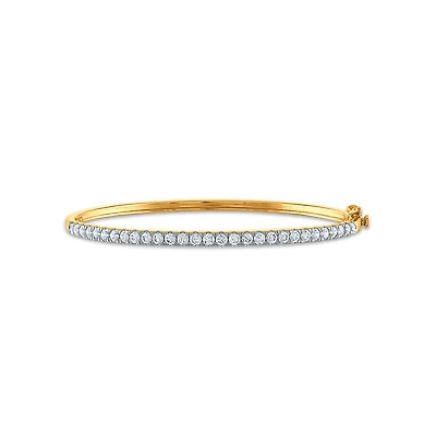 Signature EcoLove 2 CTW Lab Grown Diamond 7.25-inch Bangle Bracelet in 14KT Yellow Gold