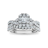 LoveSong 88 EcoLove 1 1/4 CTW Lab Grown Diamond Halo Bridal Set Ring in 14KT White Gold