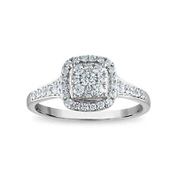 LoveSong EcoLove 1/2 CTW Lab Grown Diamond Halo Engagement Ring in 10KT White Gold