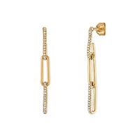 LoveSong 1/5 CTW Natural Diamond Fashion Drop & Dangle Paper Clip Earrings in 10KT Yellow Gold