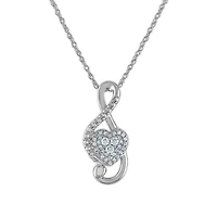 LoveSong 1/10 CTW Natural Diamond Fashion Musical Note 18-inch Pendant in 10KT White Gold