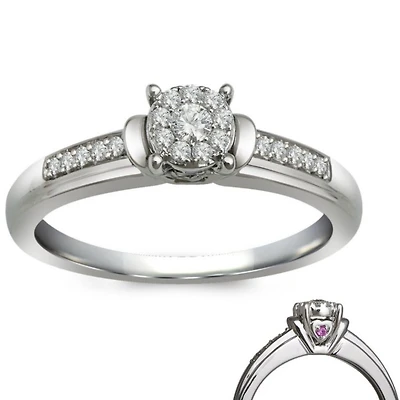 LoveSong 1/6 CTW Natural Diamond Promise Ring in 10KT White Gold