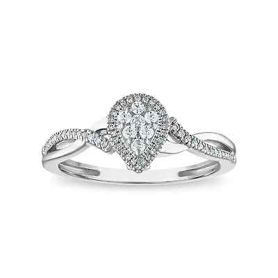 LoveSong 1/5 CTW Natural Diamond Promise Ring in Sterling Silver