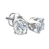 Premiere 1 CTW Natural Diamond Solitaire Stud Earrings in 14KT White Gold
