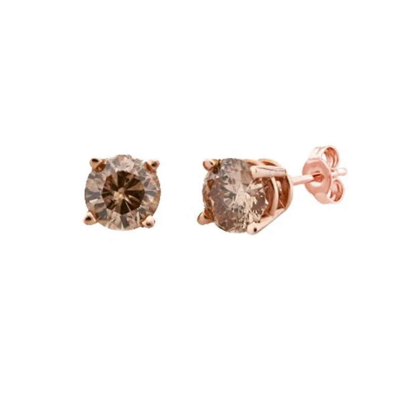 1/2 CTW Natural Diamond Solitaire Stud Earrings in 14KT Rose Gold