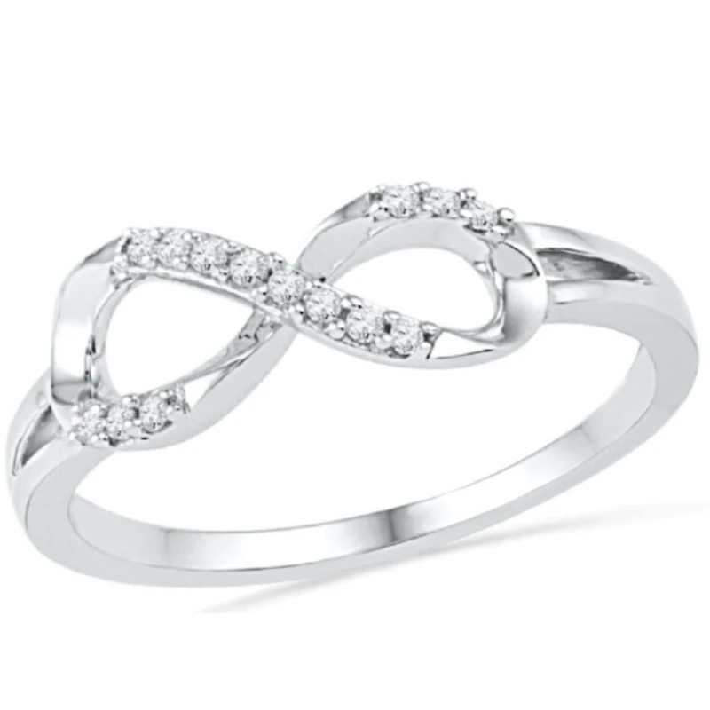 1/10 CTW Natural Diamond Infinity Ring in Sterling Silver