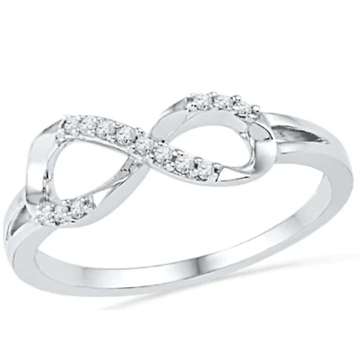 1/10 CTW Natural Diamond Infinity Ring in Sterling Silver
