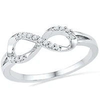 1/10 CTW Natural Diamond Infinity Ring in Sterling Silver