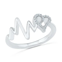 1/12 CTW Natural Diamond Heart Ring in Sterling Silver