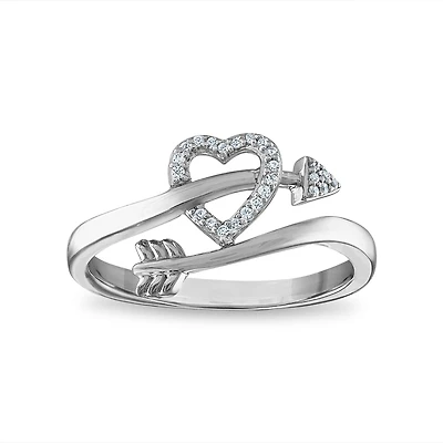 1/12 CTW Natural Diamond Fashion Ring in Rhodium Plated Sterling Silver