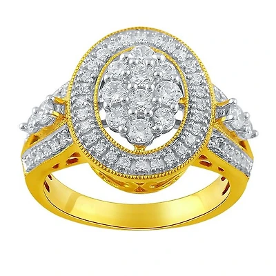 1 CTW Natural Diamond Engagement Ring in 10KT Yellow Gold