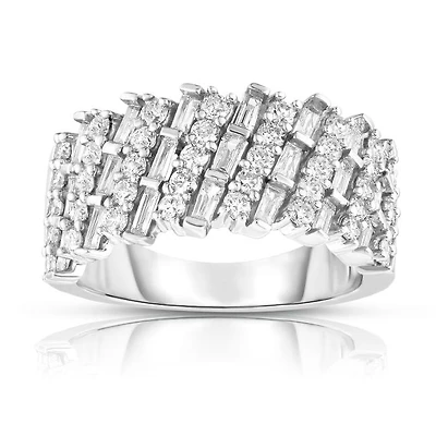 1 CTW Natural Diamond Anniversary Ring in 14KT White Gold