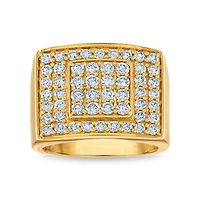 2 CTW Natural Diamond Halo Cluster Ring in 14KT Yellow Gold