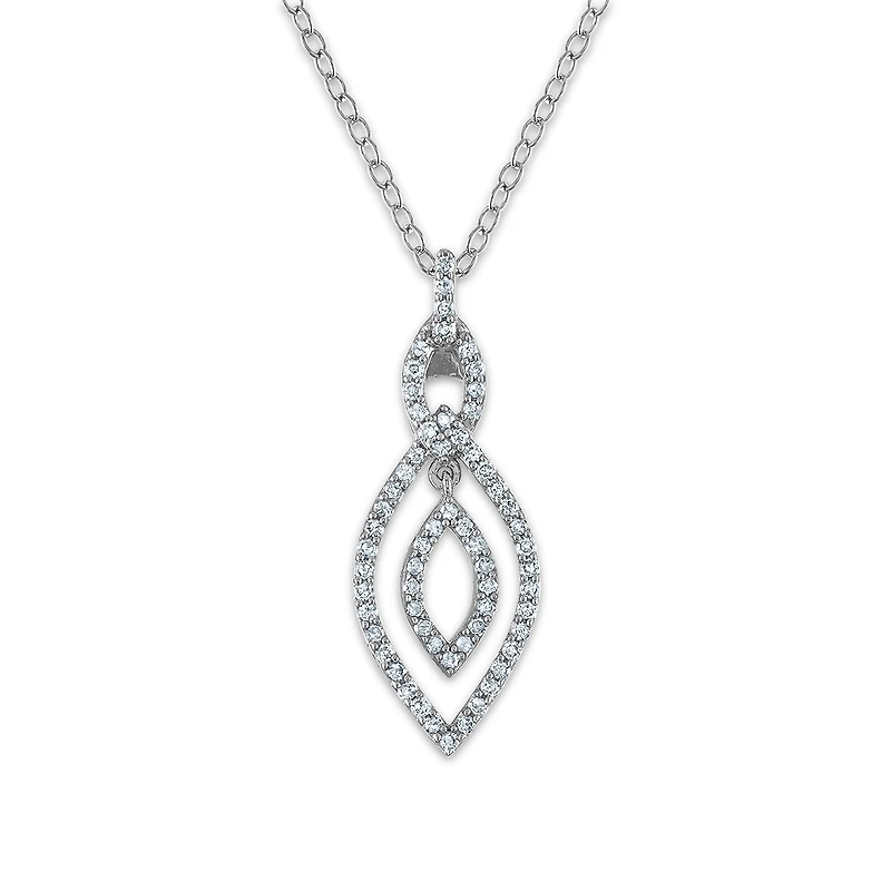 1/4 CTW Natural Diamond 18-inch Pendant in Sterling Silver