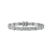 2 CTW Natural Diamond 7-inch Tennis Bracelet in Rhodium Plated Sterling Silver